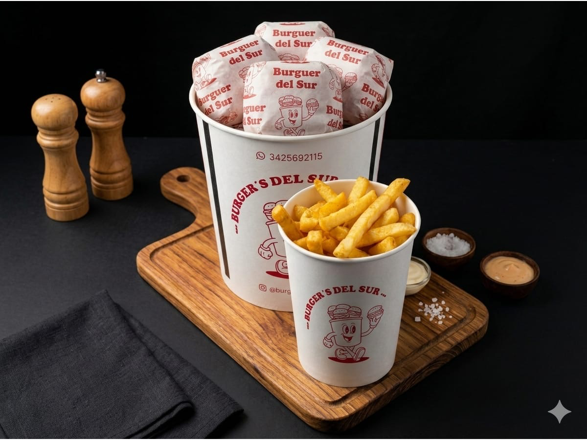 BALDE DE BURGERS + BALDE DE PAPAS XL