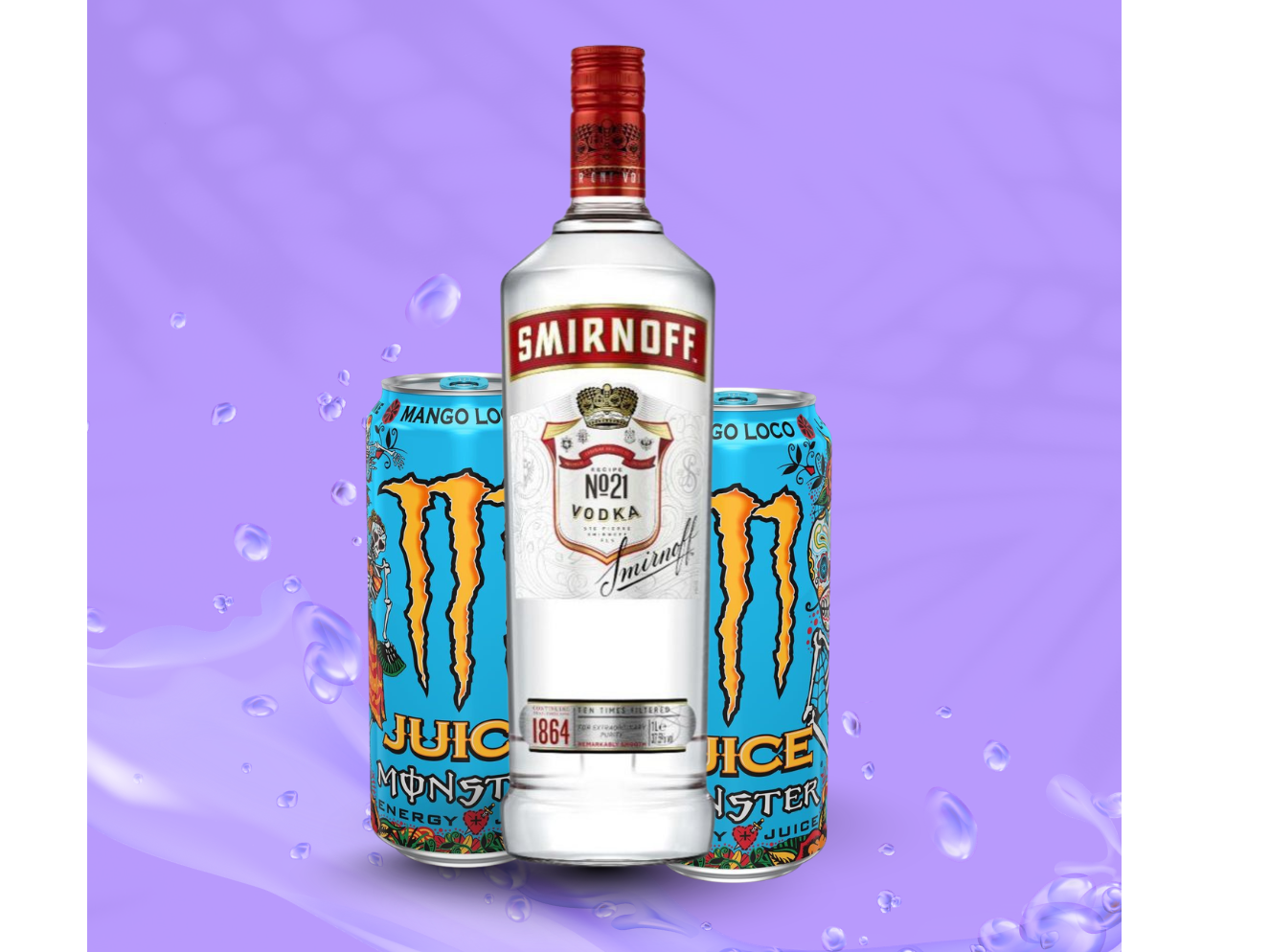 Smirnoff saborizado + 2 Monster mango loco 473ml
