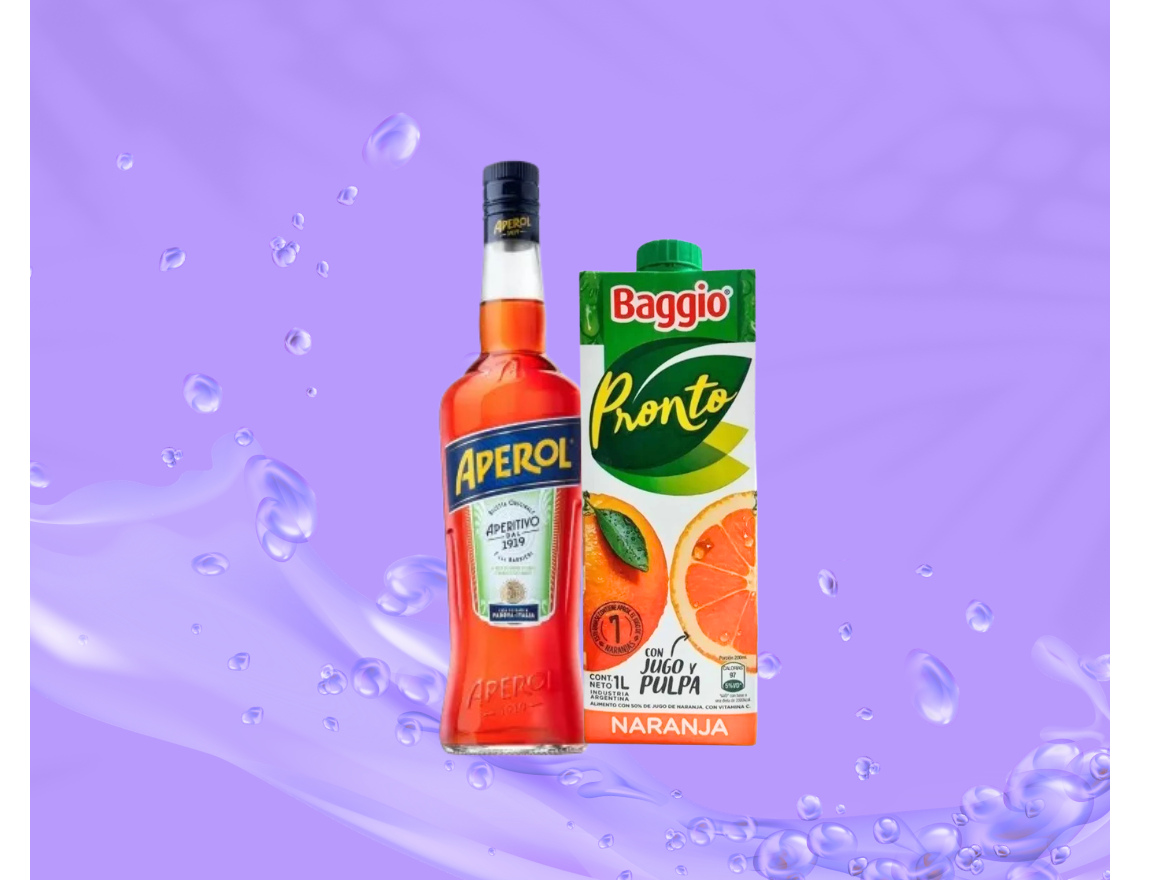 Aperol + Jugo Baggio Naranja 1L