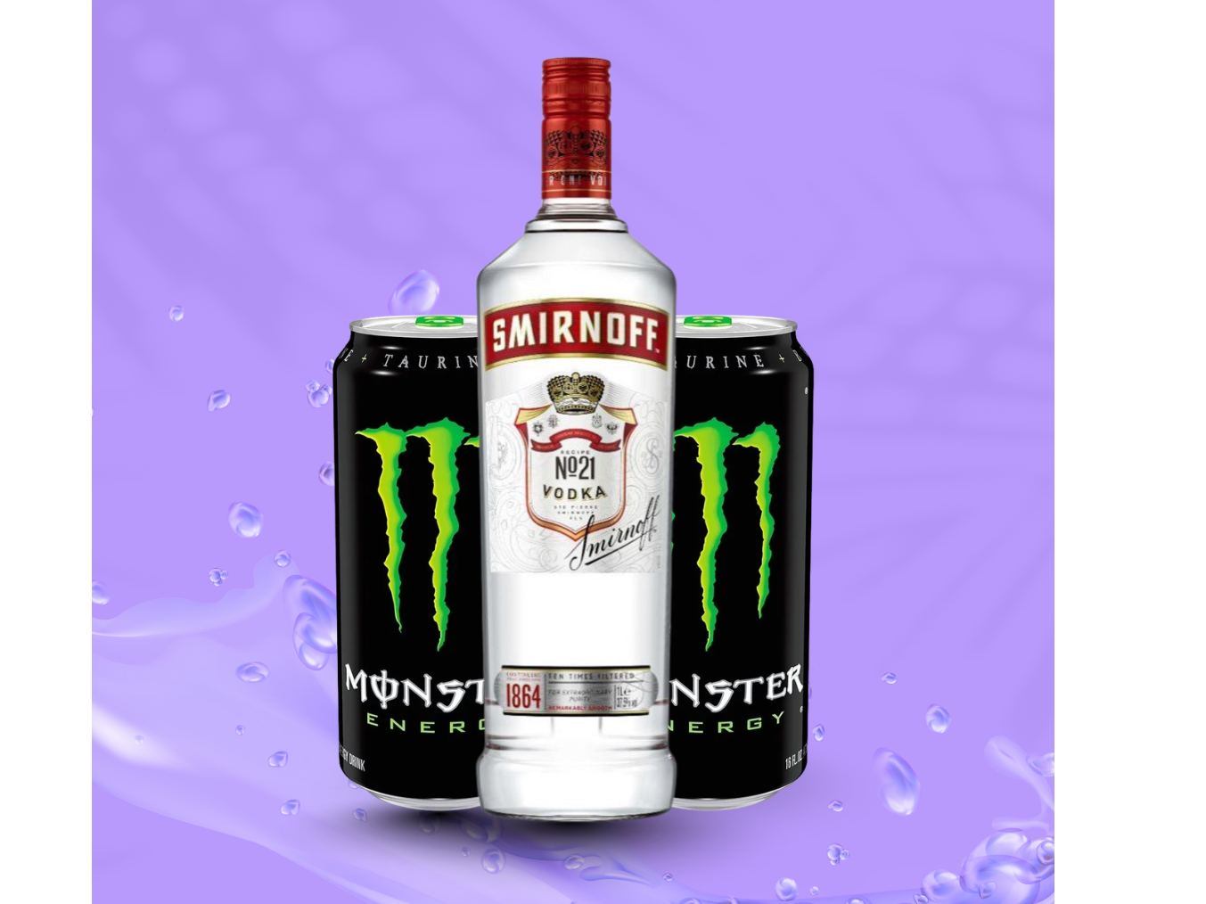 Smirnoff saborizado + 2 Monster Clasicos