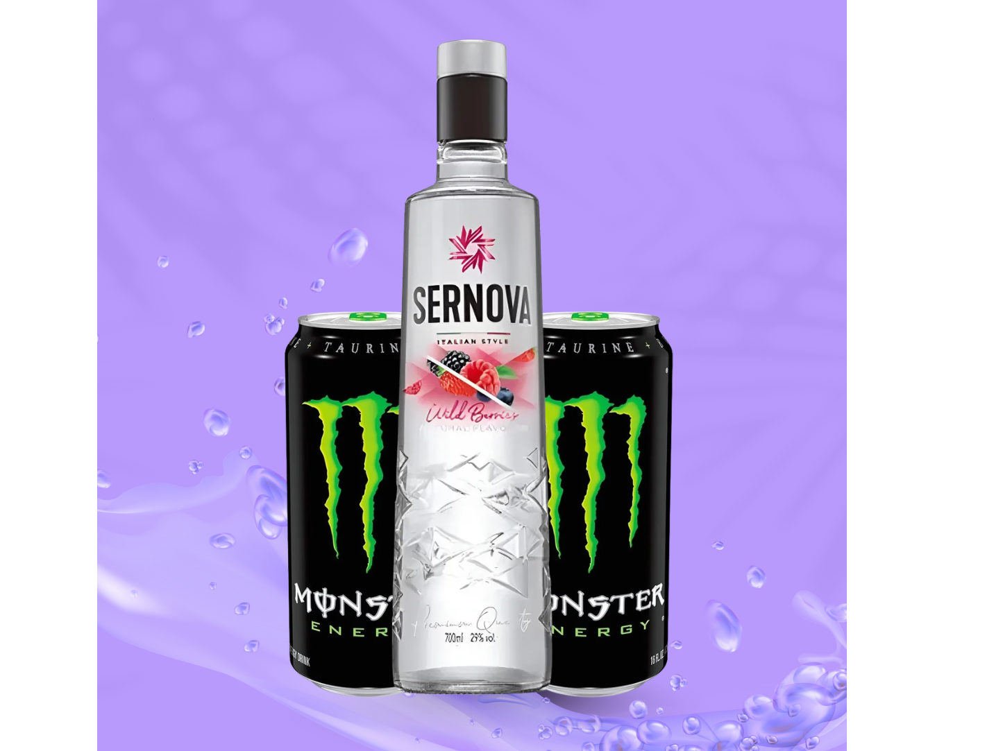 Sernova saborizado + 2 Monster Clasicos 473ml