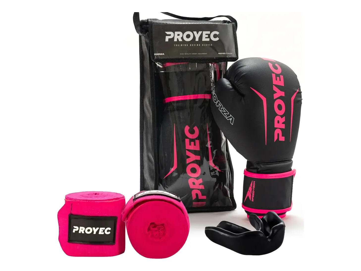 SET BOX FORZA (GUANTE + VENDA 4 MTS + BUCAL)