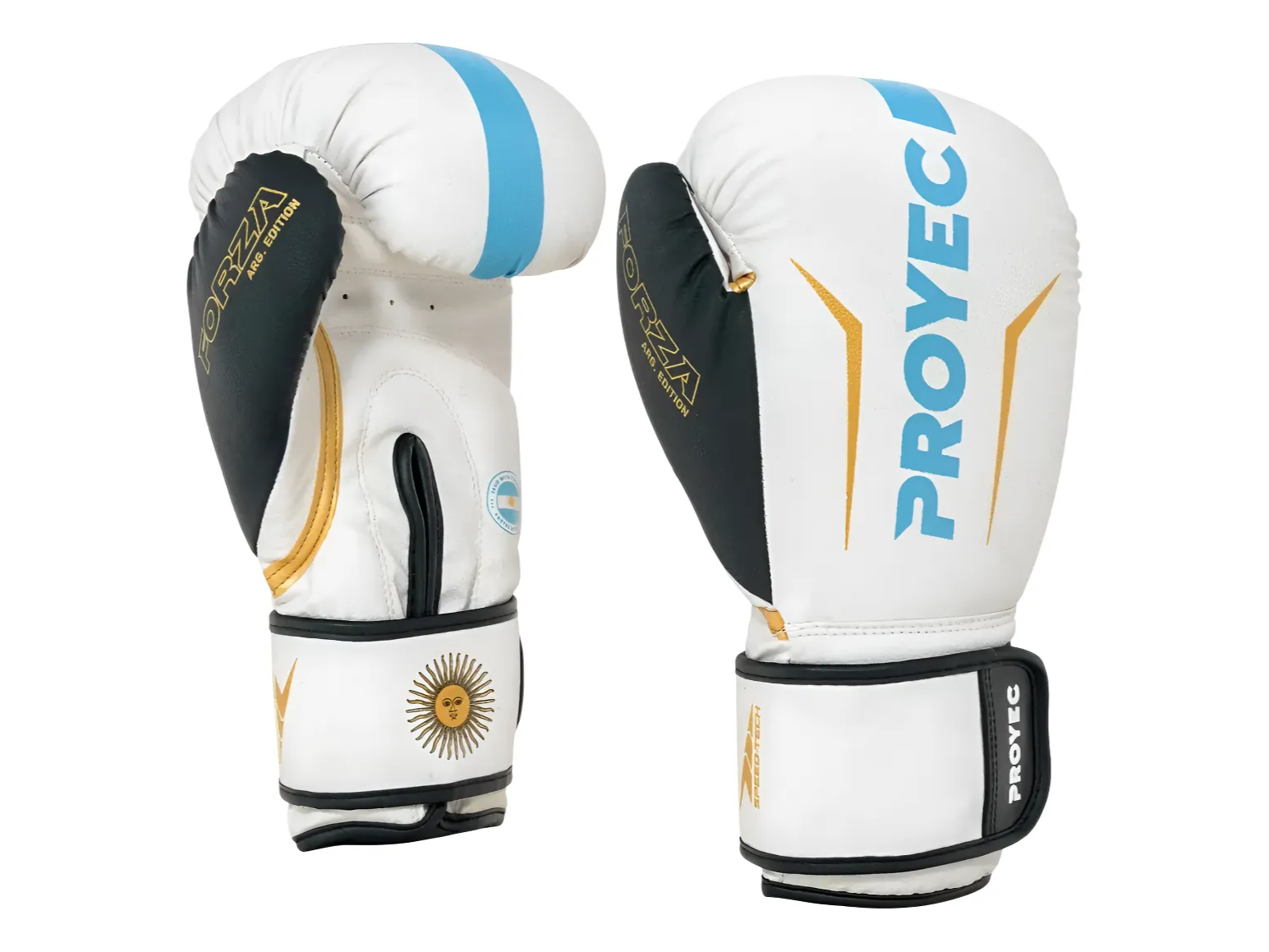 GUANTES BOX FORZA BLANCO / CELESTE 14 OZ