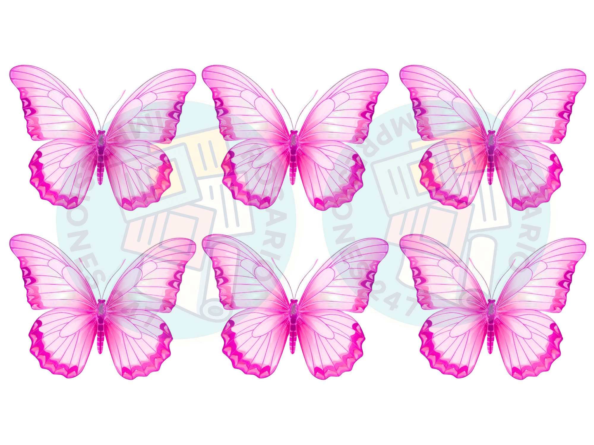 MARIPOSAS ROSAS X 6 COD.65