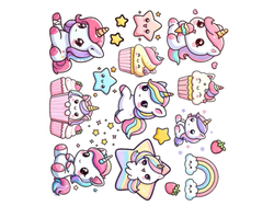 STICKERS 9X10CM UNICORNIO COD.3