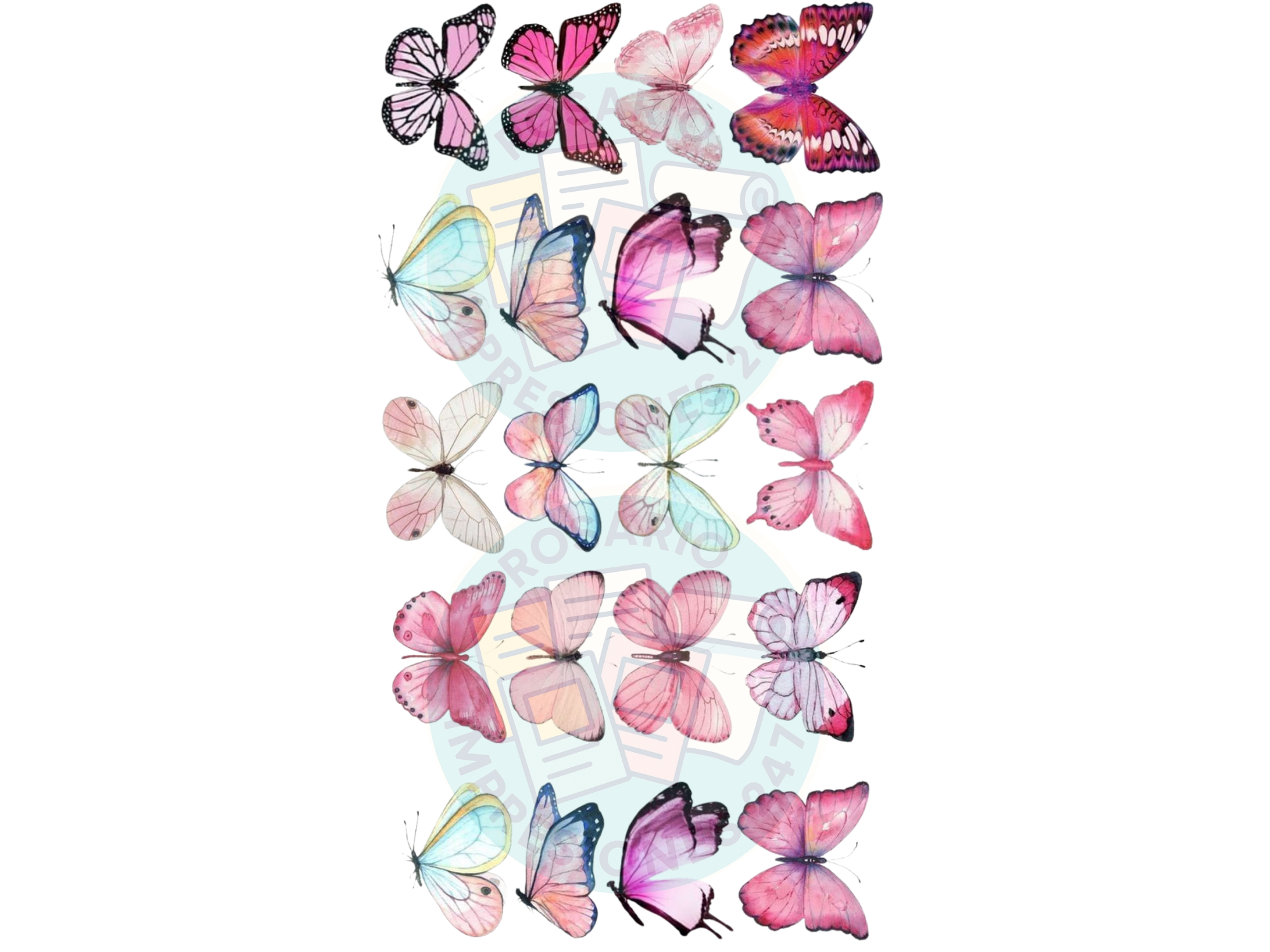 MARIPOSAS TONOS ROSAS X 20 COD.212