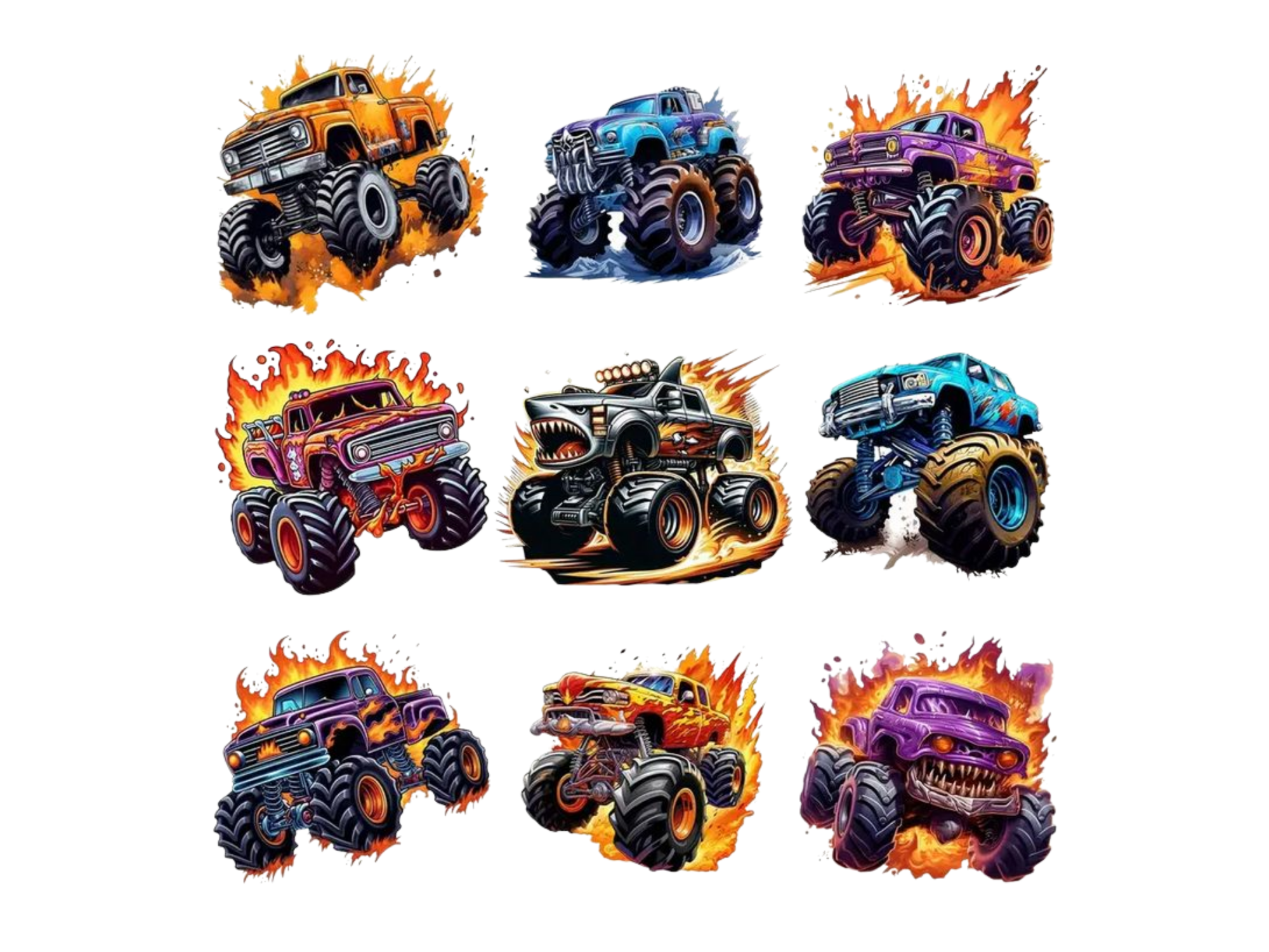 STICKERS 9X10CM CAMIONETA RUEDAS PATONAS  COD.12