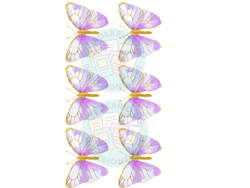 MARIPOSAS LILAS CON DORADO X 6 COD.262