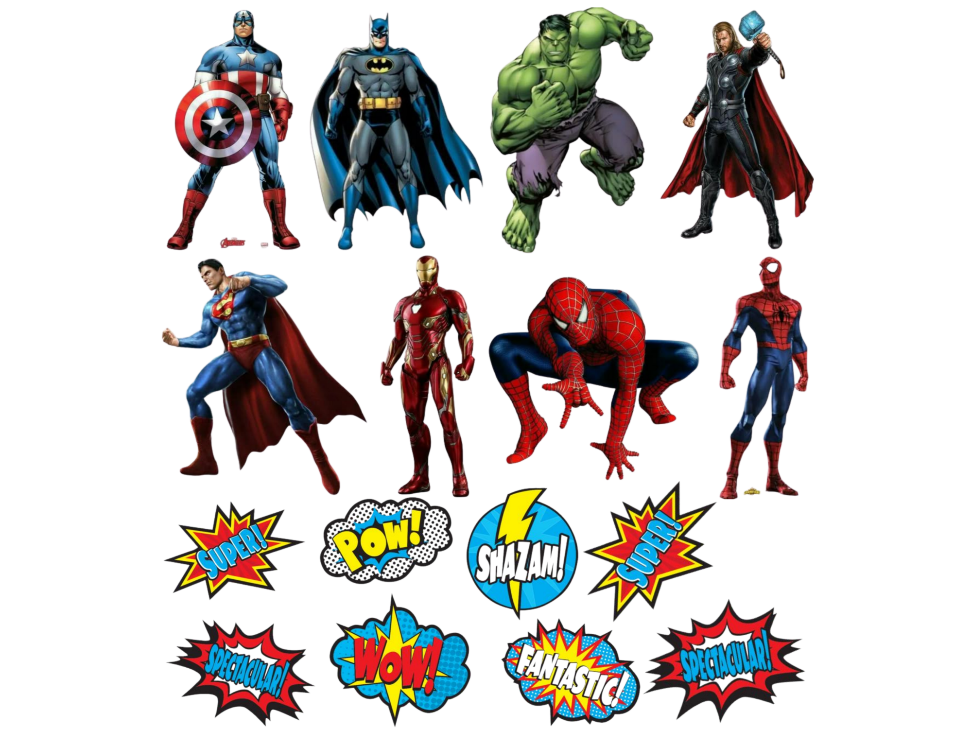 STICKERS 9X10CM SUPERHEROES COD.2