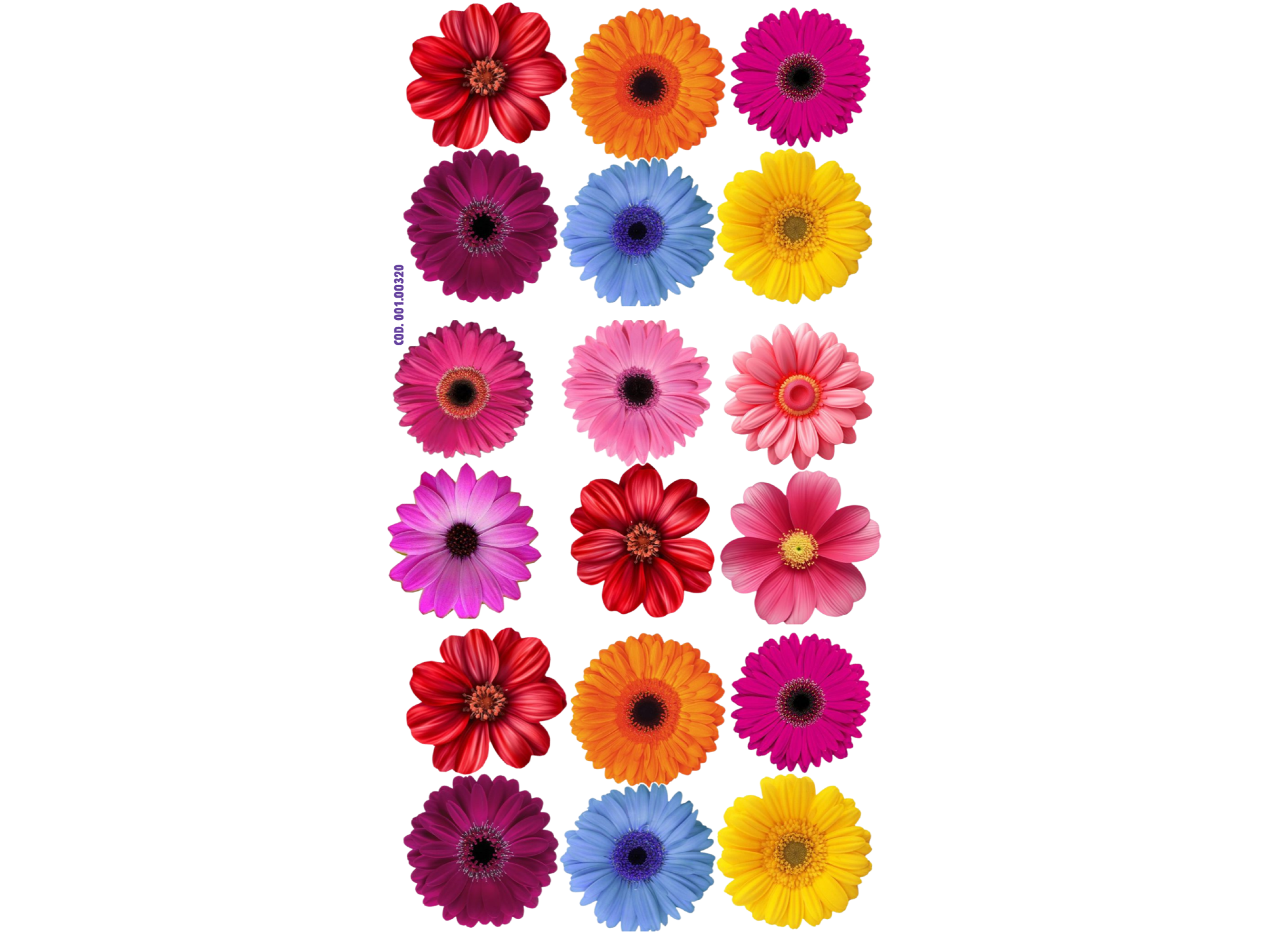 MARIPOSAS FLORES PETALOS COLORES VARIOSX18  COD. 320