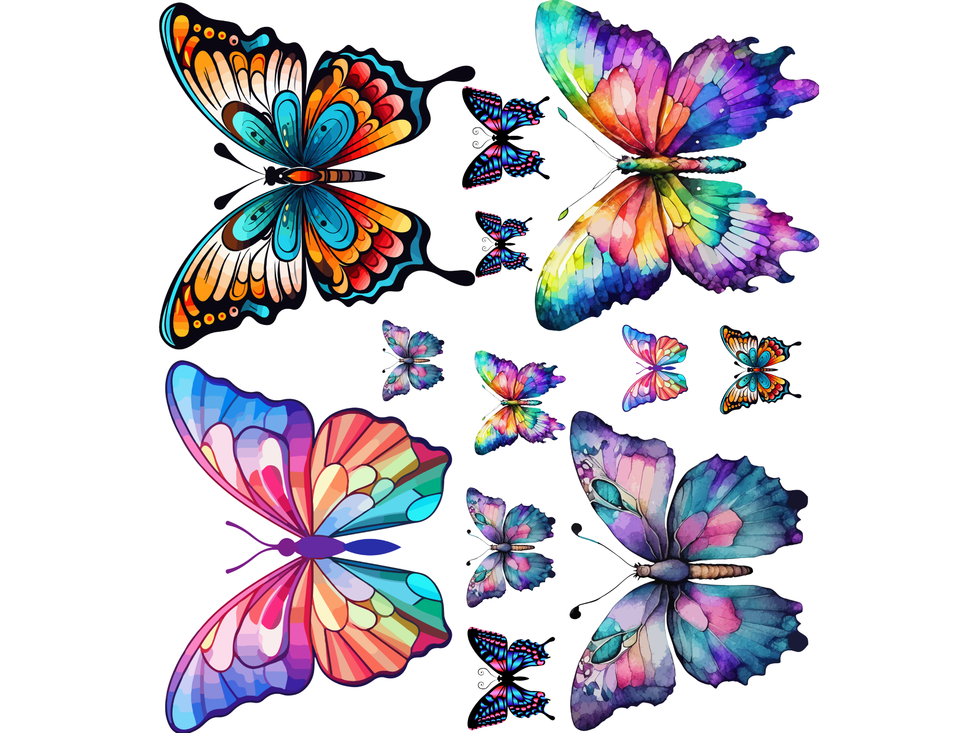 STICKERS 9X10CM MARIPOSAS X12 COD.5
