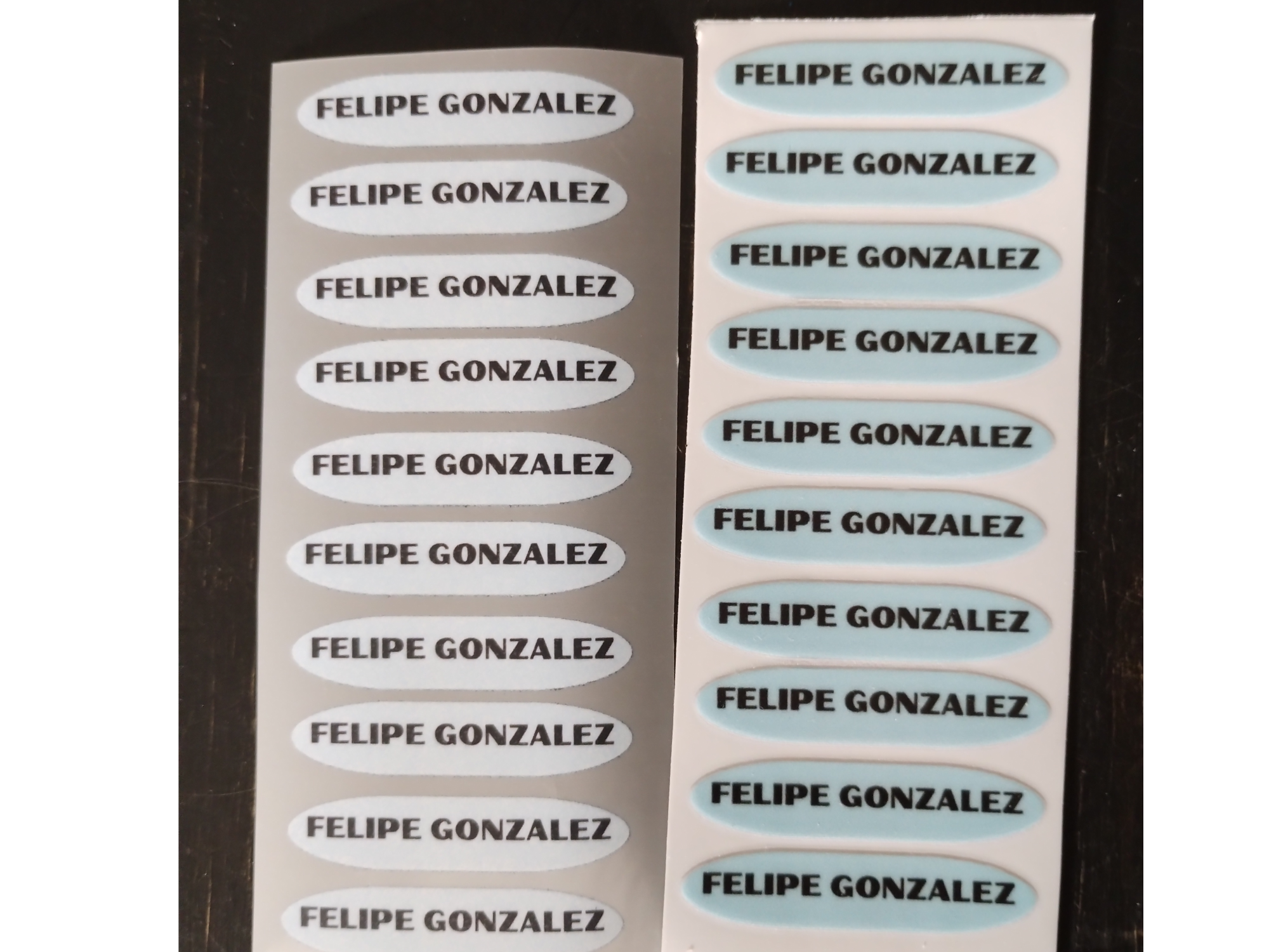 Kit 10 etiquetas textiles y 10 resistente al agua