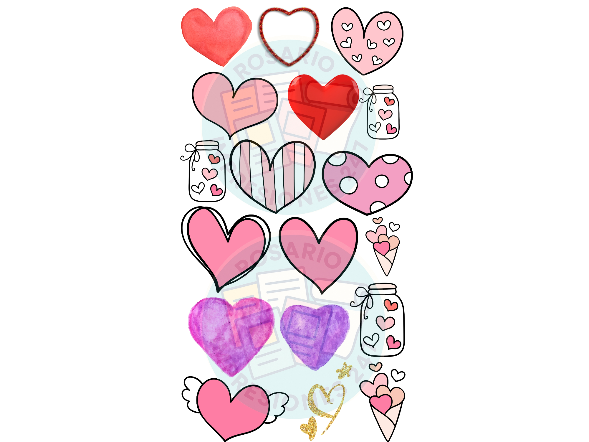 CORAZONES MEDIANOS Y FRASCOS COD.246