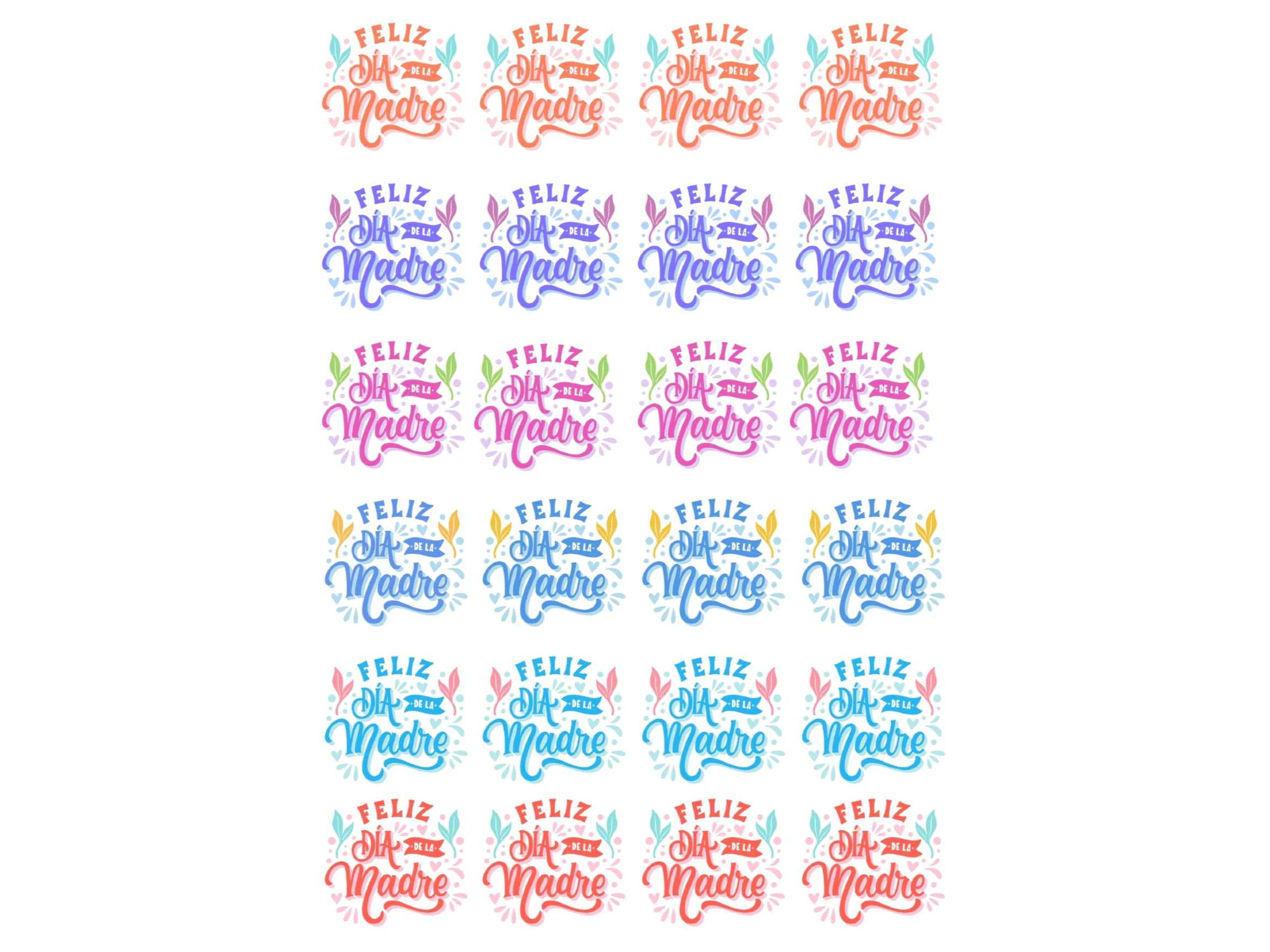 20X28CM DIA DE LA MADRE GRANDES EN VARIOS COLORES X24 COD. G29