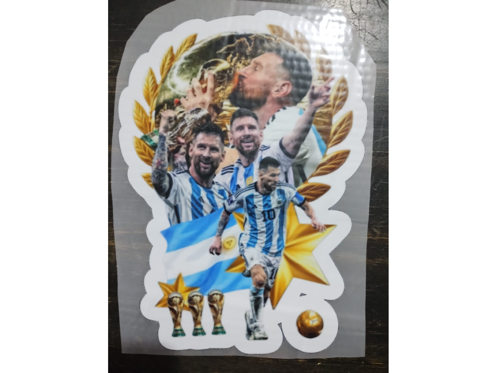 MESSI + MESSI CAMPEON DEL MUNDO 16CM X 22CM