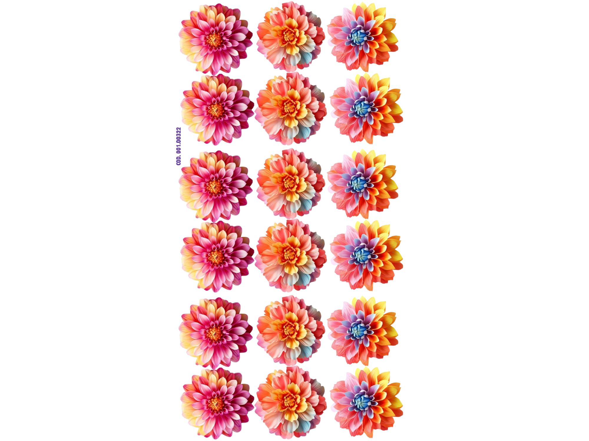 FLORES PASTELES X18 COD. 322