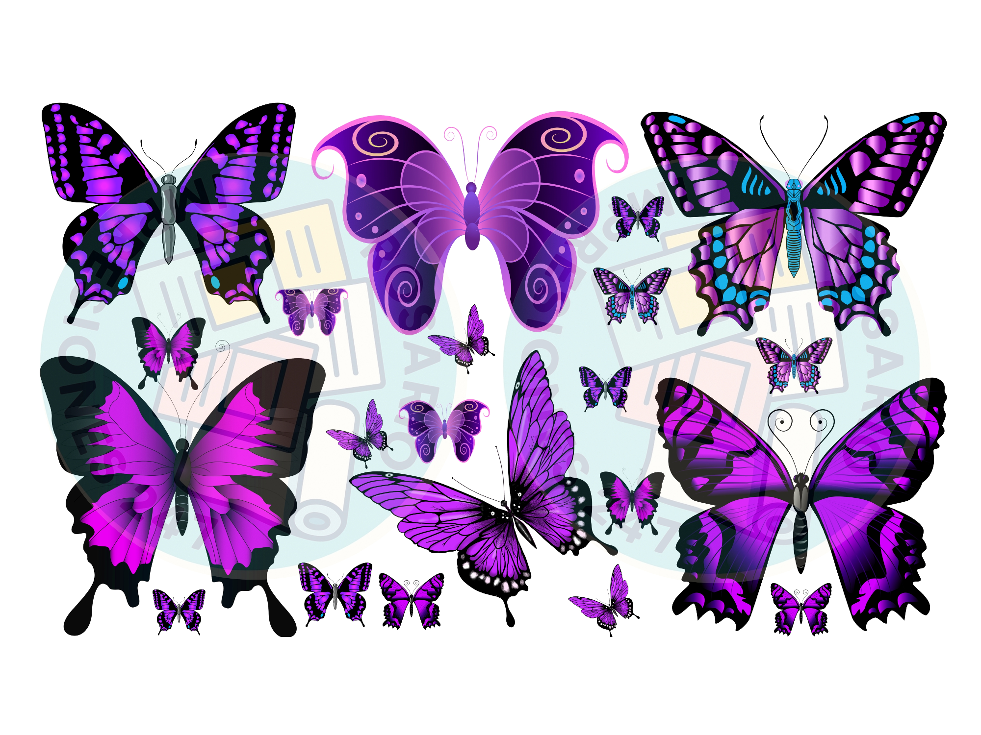 MARIPOSAS TONOS VIOLETAS Y LILAS COD.02
