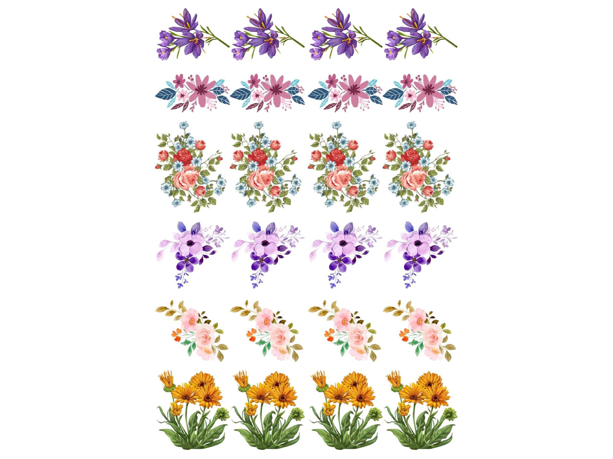 20X28CM FLORES RAMILLETE X24 COD. G14