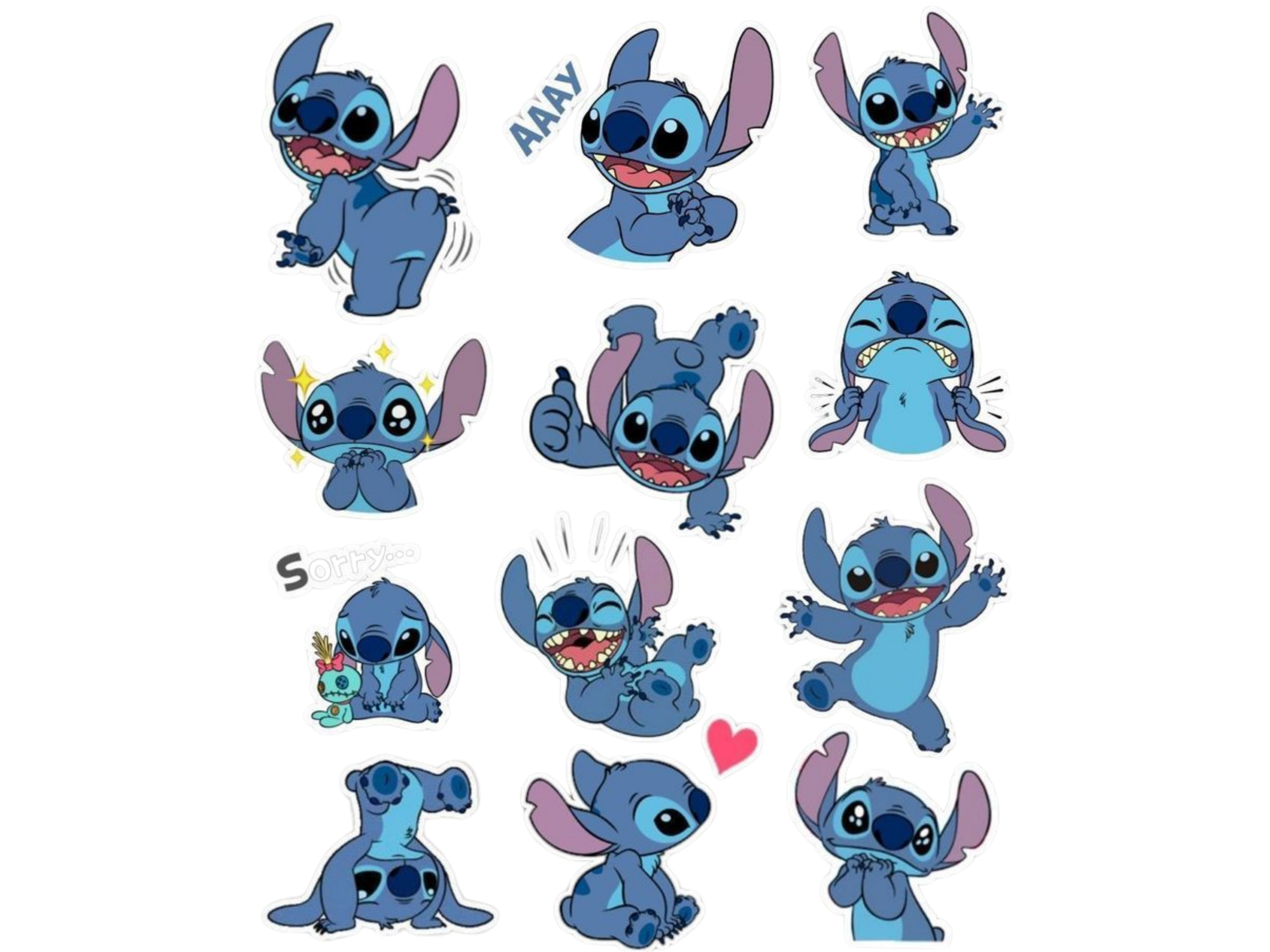 STICKERS 9X10CM STICH VESTIDA COD.15