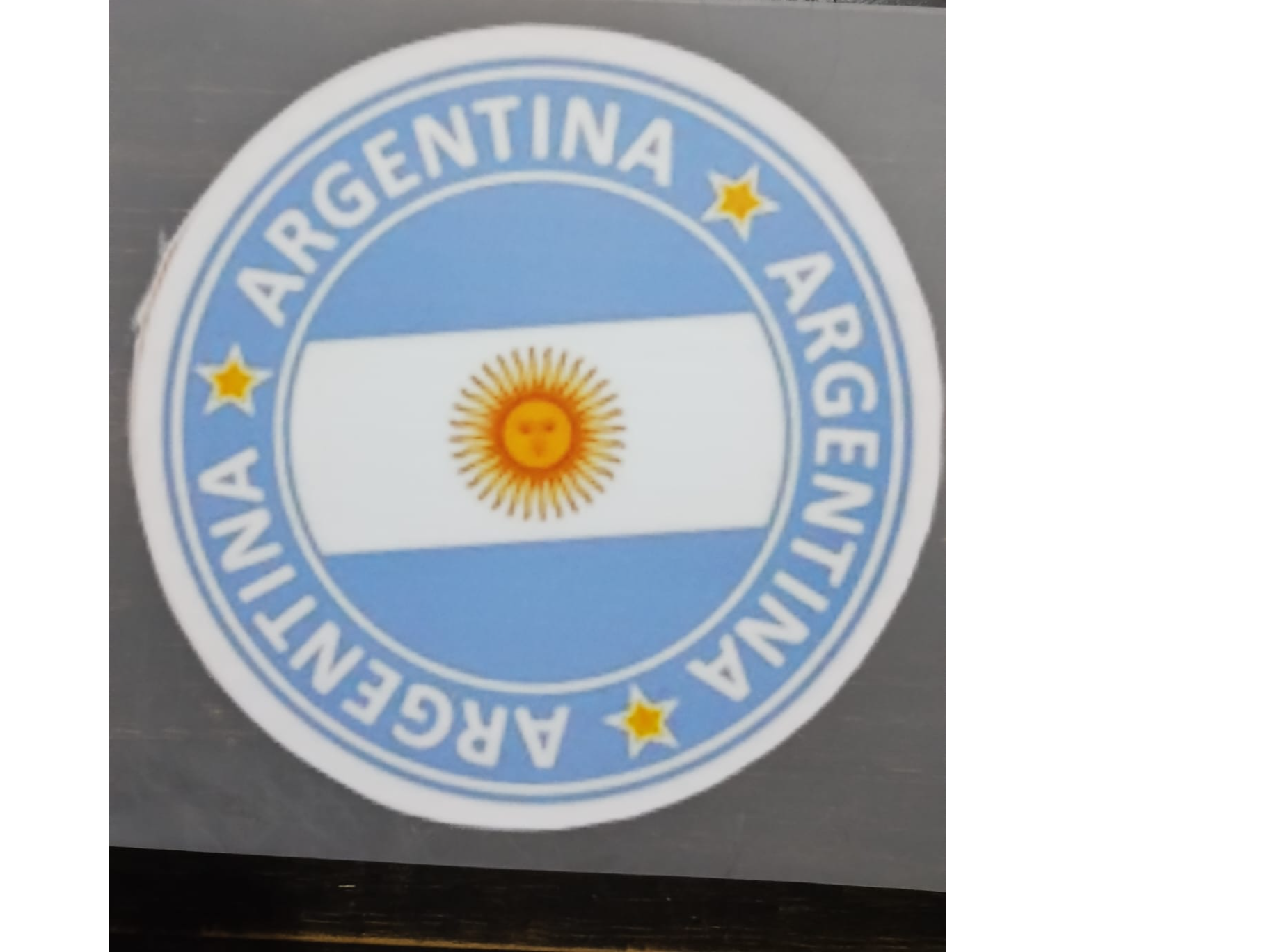 ARGENTINA CIRCULAR + BANDERA 18 CM DIAMETRO