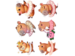STICKERS 9X10CM CAPIBARA BAILARINA COD.25