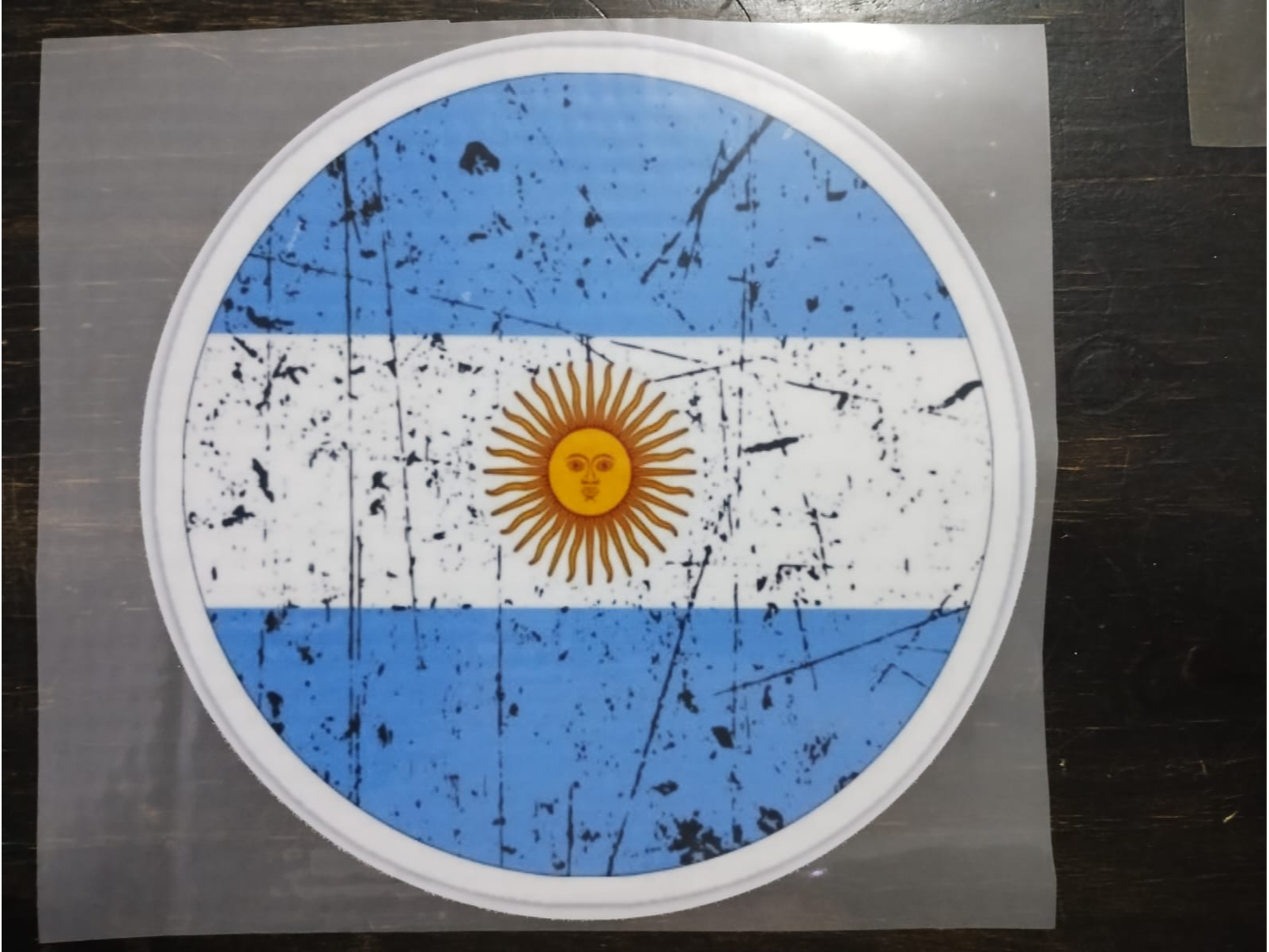 BANDERA ARGENTINA CIRCULAR 19CM DIAMETRO