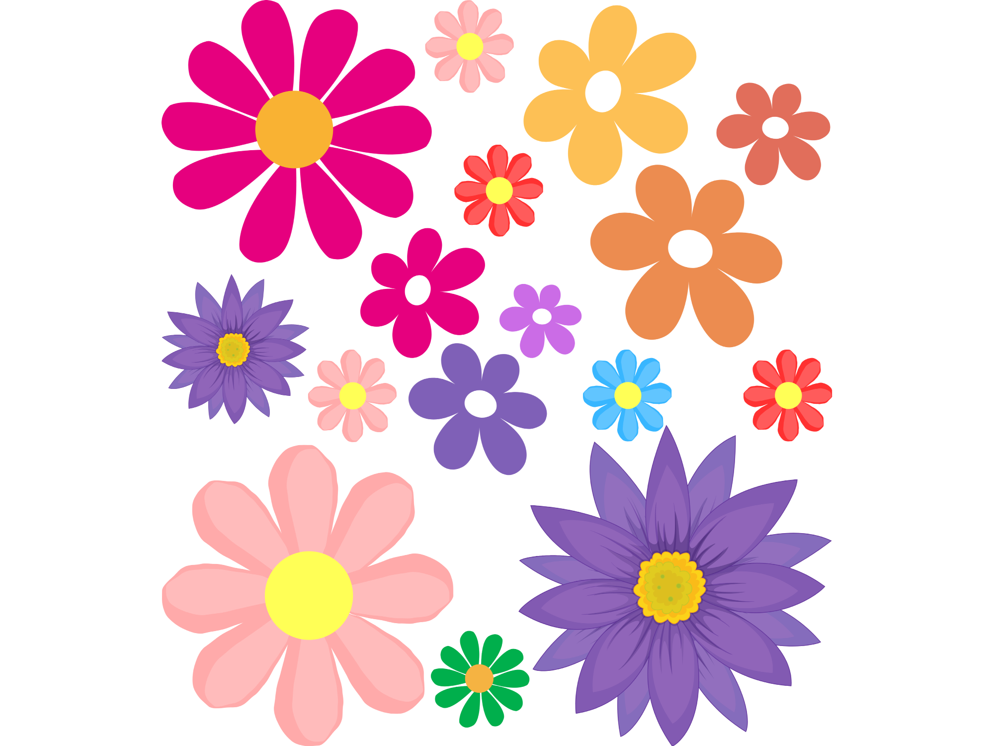 STICKERS 9X10CM  FLORES DE COLOR COD.9