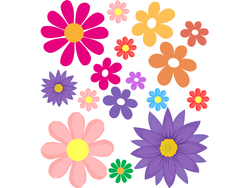 STICKERS 9X10CM FLORES DE COLOR COD.9