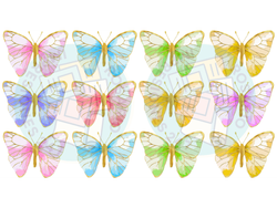 MARIPOSAS PASTELES CON DORADO X 12 COD.64