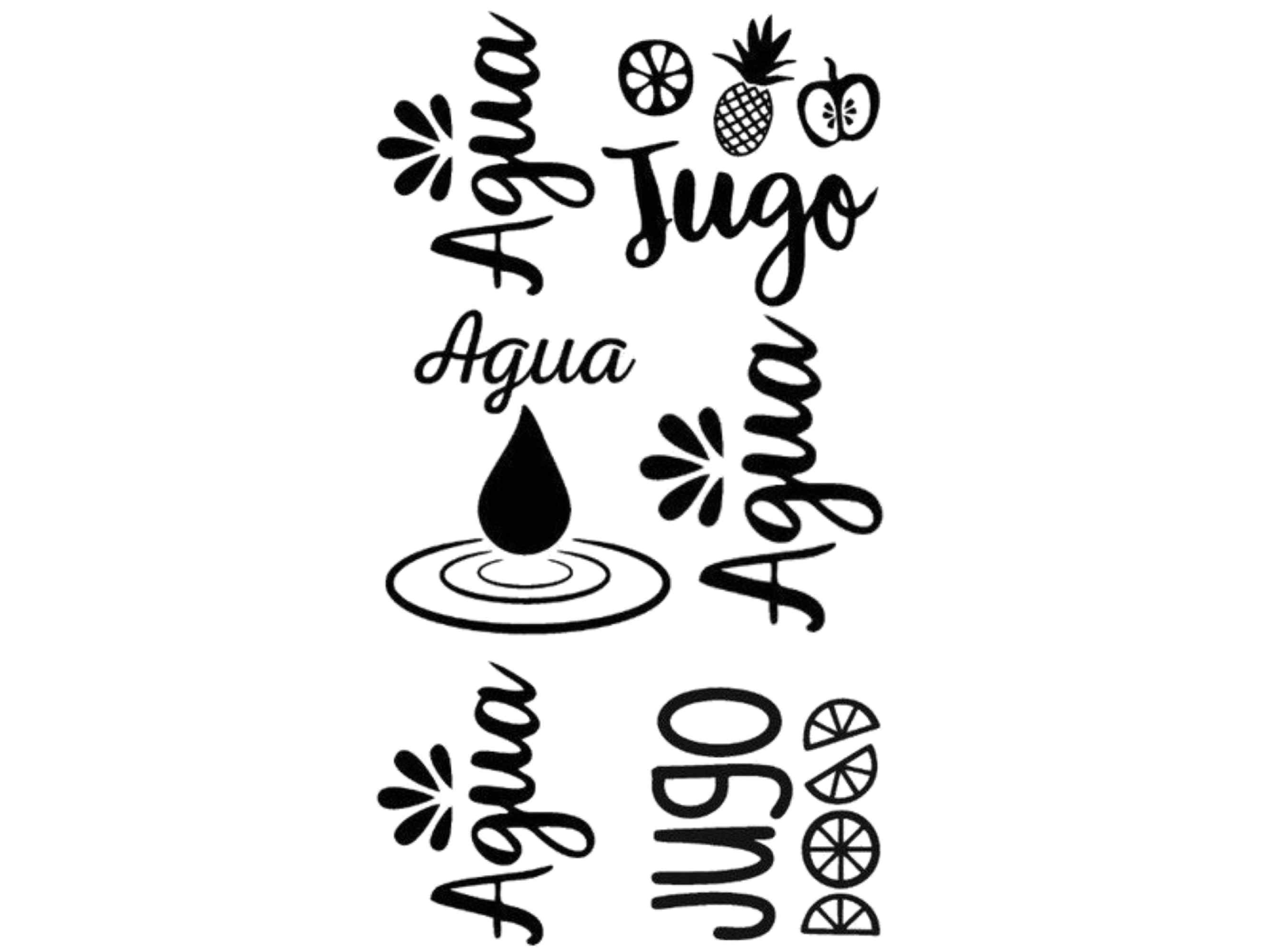 AGUA Y JUGO PALABRAS/DIBUJOS COD.167