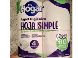 Papel Higienico Myhogar 80mts x4