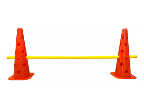 KIT DOS CONOS DE 38 CM + 1 UN BASTON DE SALTO