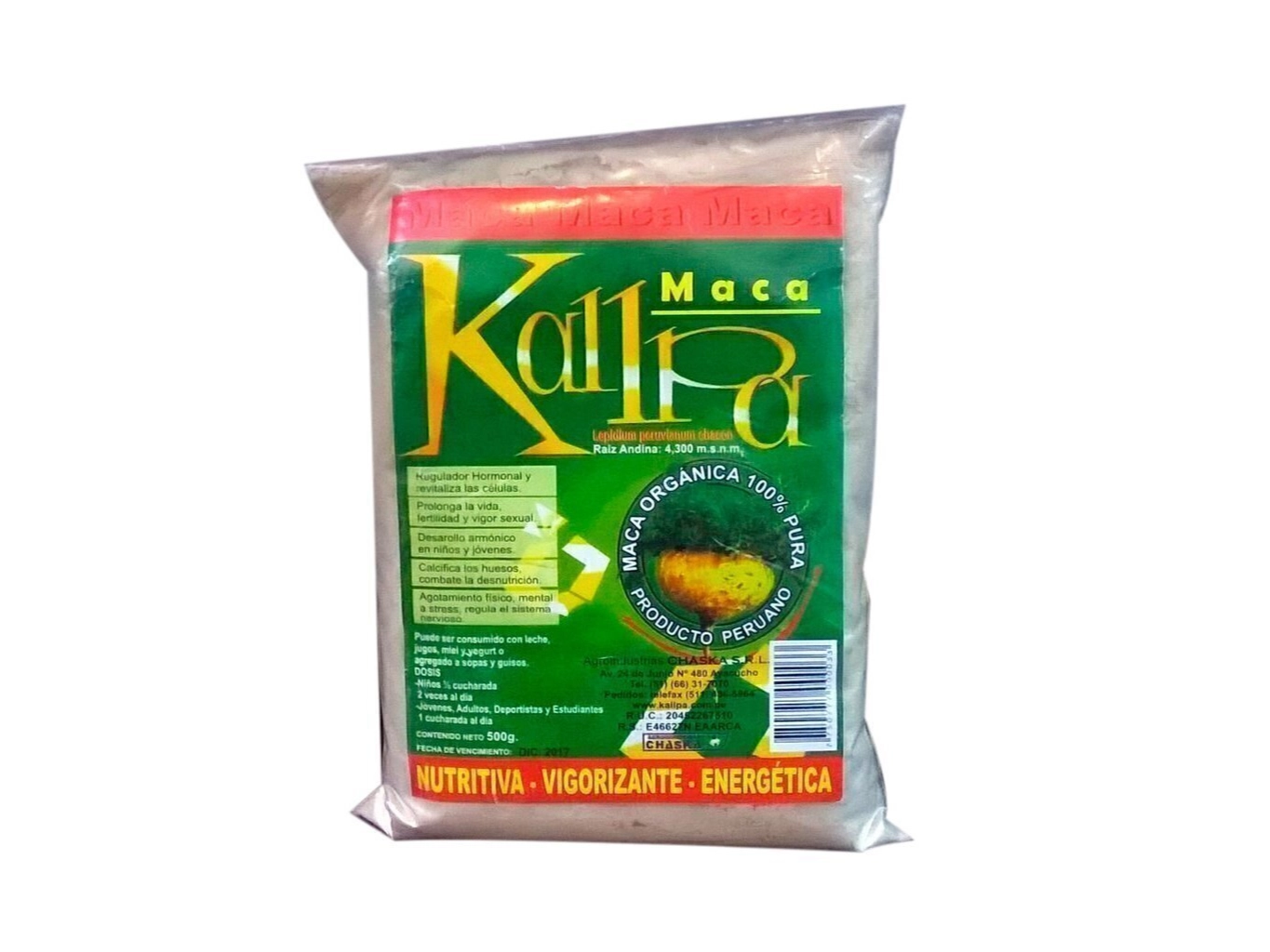 Maca peruana Kallpa orgánica 500 gr