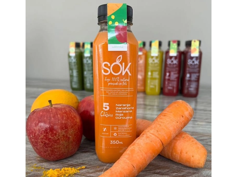 Jugos clásicos 1 - SOK de manzana verde, pepino, espinaca, limón y jengibre 350 ml