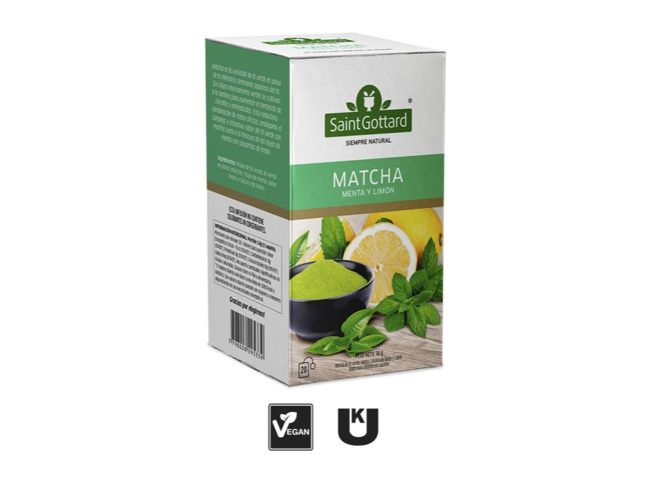 Te Matcha, menta y limon Saint Gottard