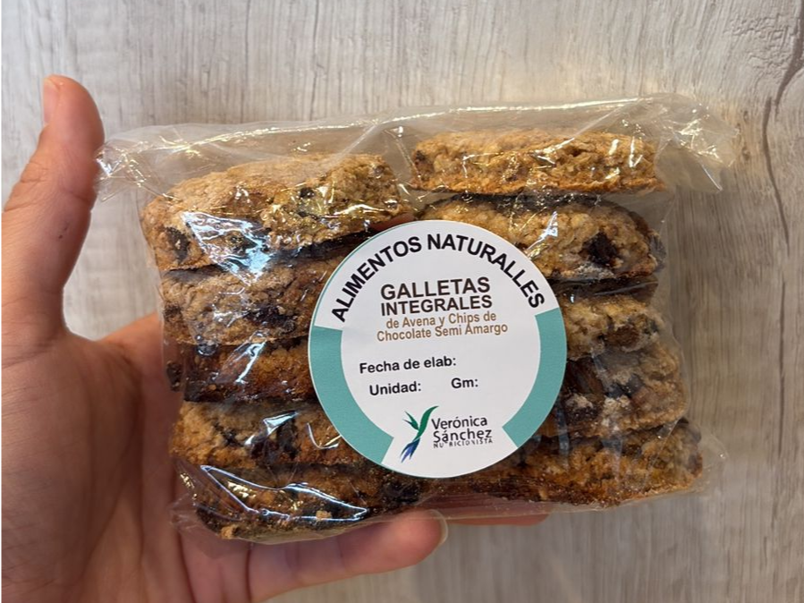 GALLETAS DE AVENA INTEGRAL CON CHIPS