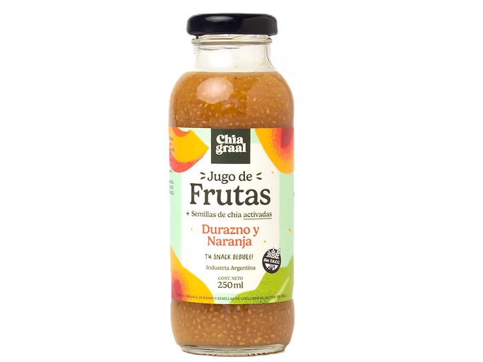 Jugo de durazno y naranja "CHIA GRAAL" x250ml