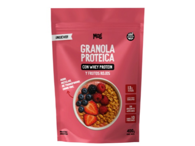 Granola con Whey Protein Frutos Rojos x400gr - MOLÉ