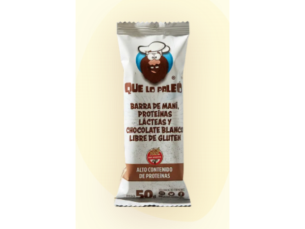 Barrita pasta de maní y chocolate blanco - QLOPALEO x12 unidades