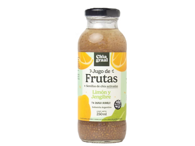 Jugo de limon y jengibre "CHIA GRAAL" x250ml