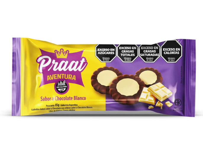 Galleta Aventura chocolate negro/blanco 85gr PRAAT