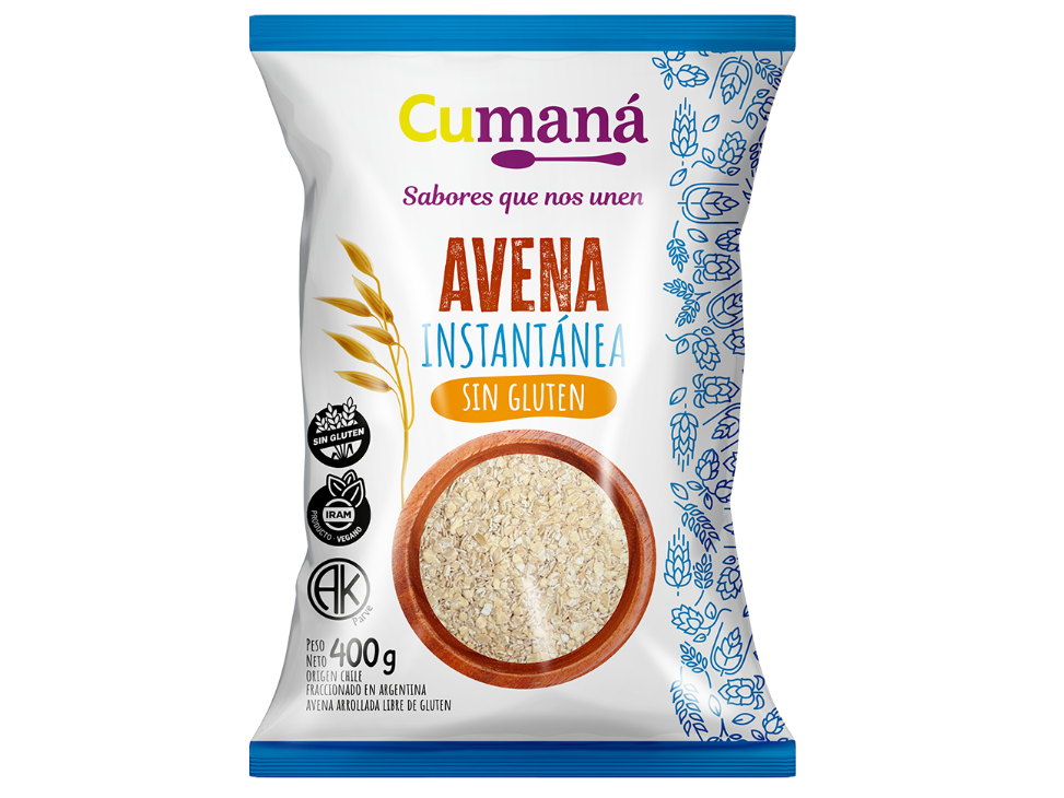 Avena instantanea sin gluten x400gr "CUMANÁ"