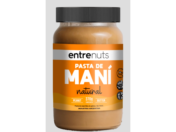 Pasta de maní Entrenuts natural x 370gr