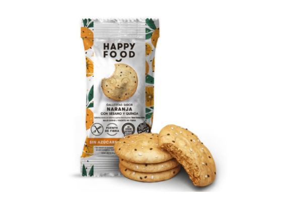 GALLETAS NARANJA Y SEMILLAS X44 GR - HAPPY FOOD