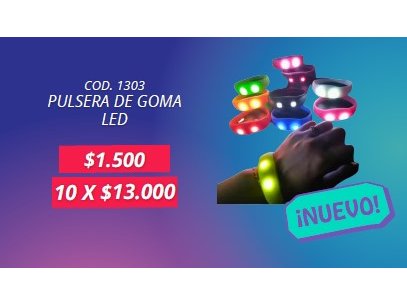 PULSERA DE GOMA LED POR UNIDAD