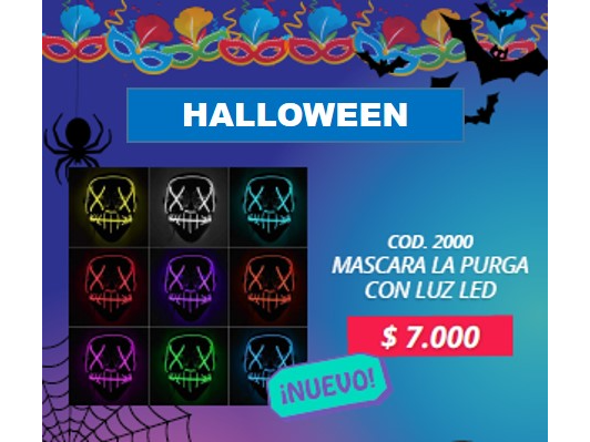 MASCARA LA PURGA CON LUZ LED