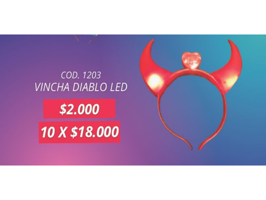 VINCHA DIABLO LED POR UNIDAD
