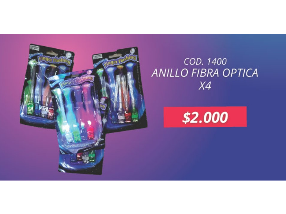 ANILLO FIBRA OPTICA POR 4 UNIDADES