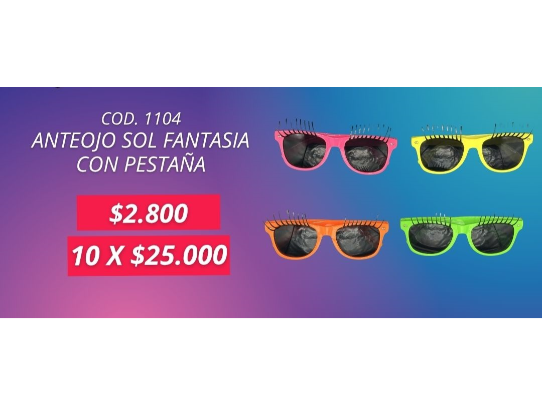 DE SOL FANTASIA CON PESTAÑA POR UNIDAD