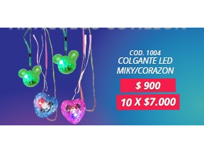 COLGANTE LED MIKI - CORAZON, POR 10 UNIDADES
